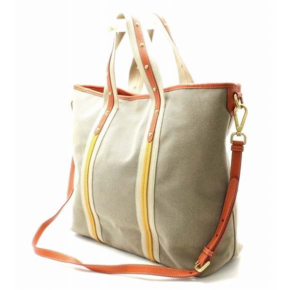 Prada Bag 2WAY Khaki Tote Tan Jacquard - Picture 1 of 9
